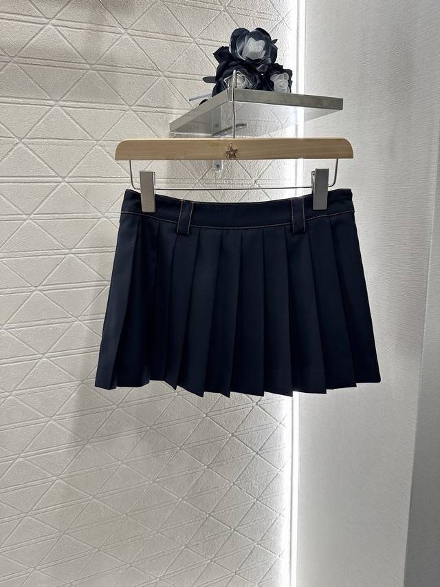 Miumi*2025 New arrivals High waist pleated short skirt Customized Yb imported 10