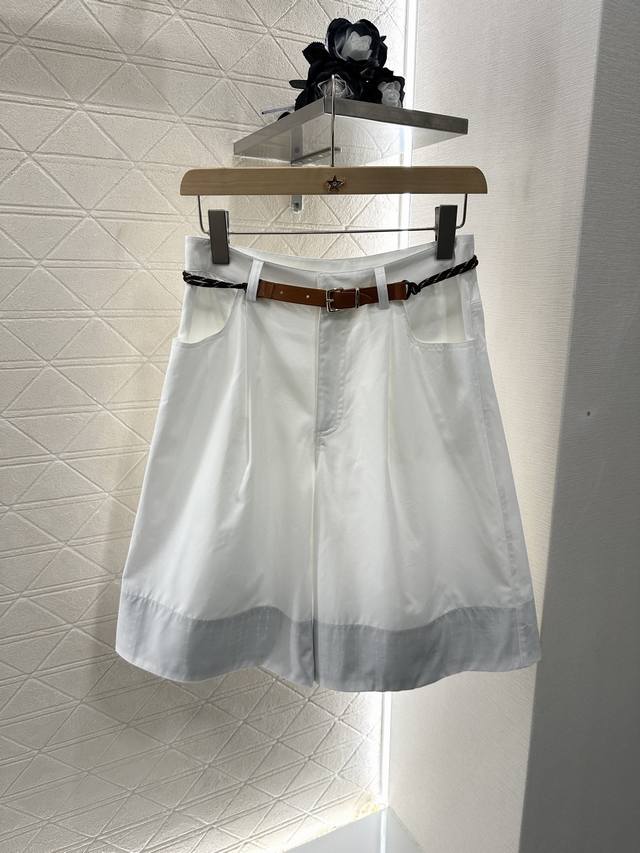 Miumi*2025 New arrivals High waist folded plaid shorts Customized Yb twill cotto