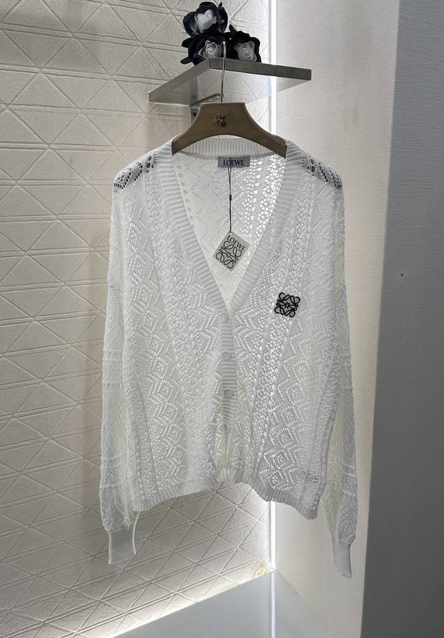 Loew*2025 New arrivals Hollow knitted cardigan skirt set Customized Yb linen kni