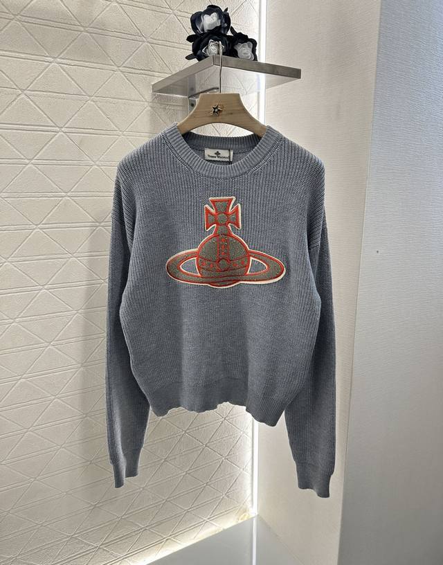 Vivienne Westeoo* New arrivals Saturn embroidered pullover sweater Customized Yb