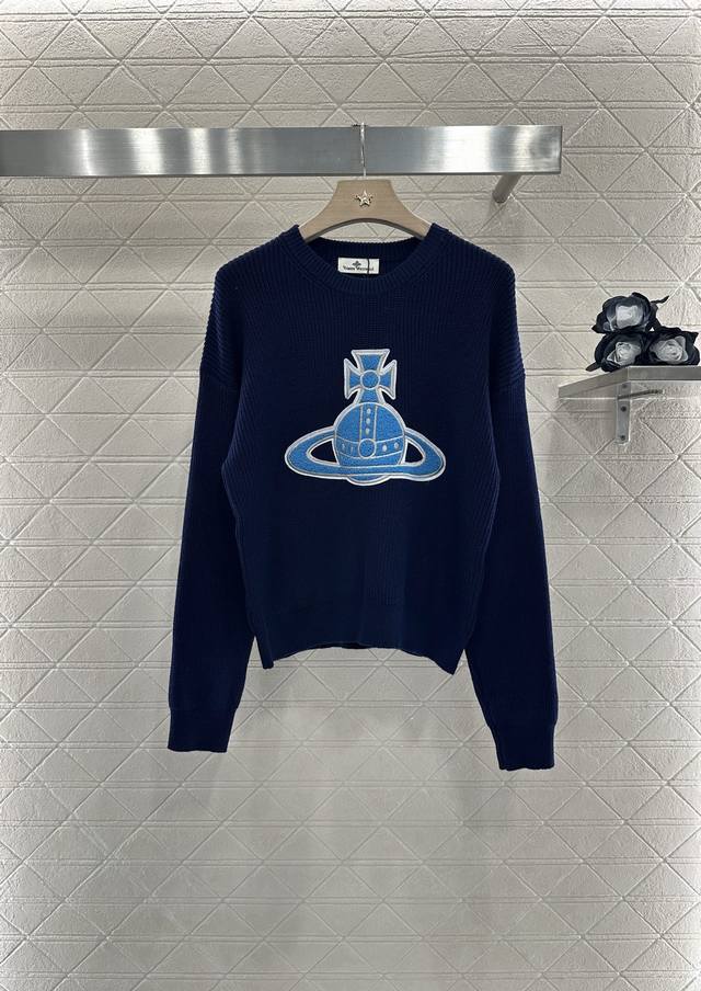 Vivienne Westeoo* New arrivals Saturn embroidered pullover sweater Customized Yb