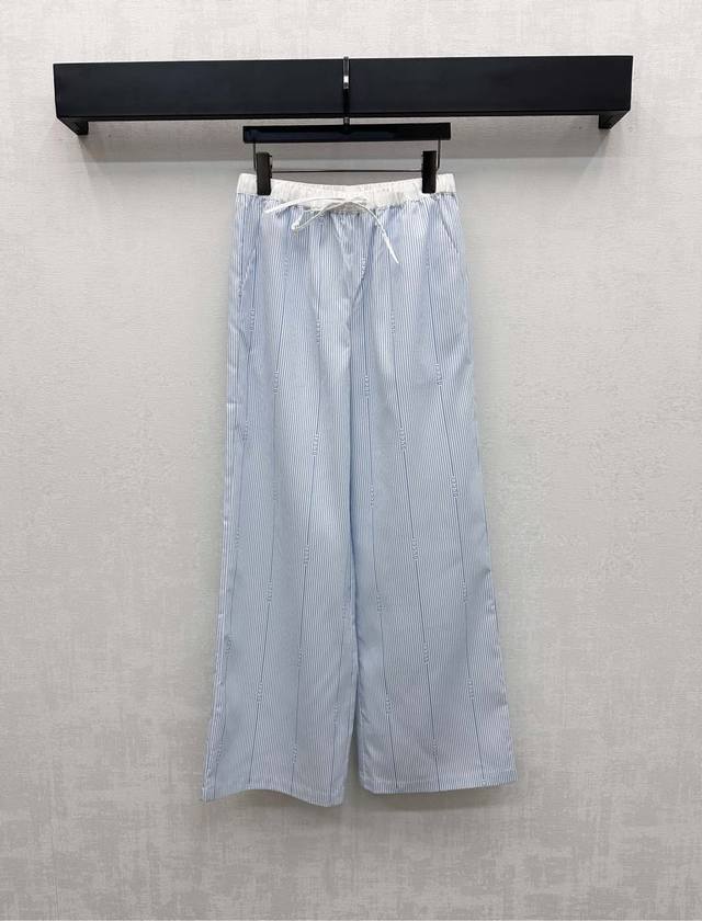 Gucc*2025 New Arrivals Striped Straight Trousers Customized Yb Imported Twill Co