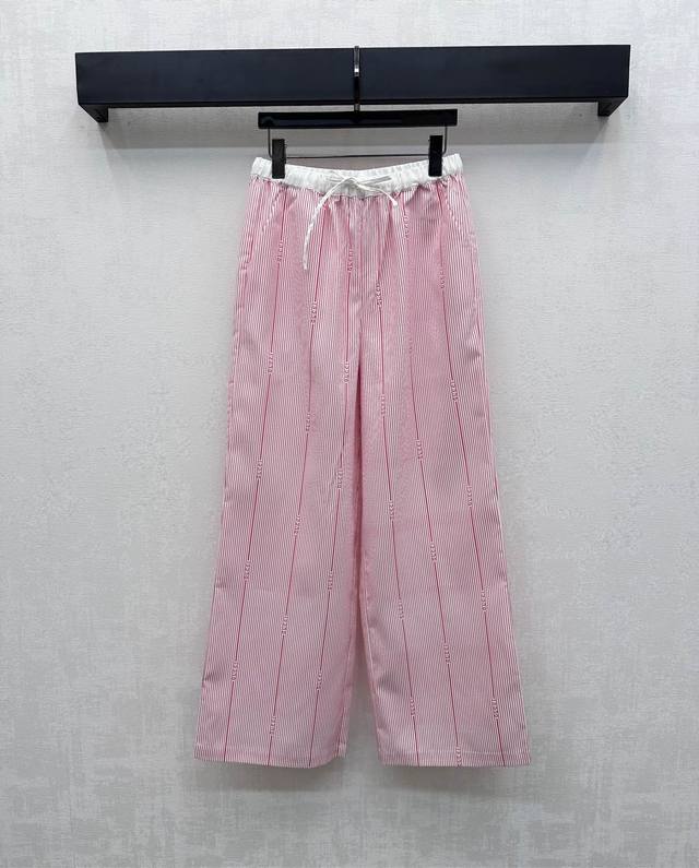 Gucc*2025 New Arrivals Striped Straight Trousers Customized Yb Imported Twill Co