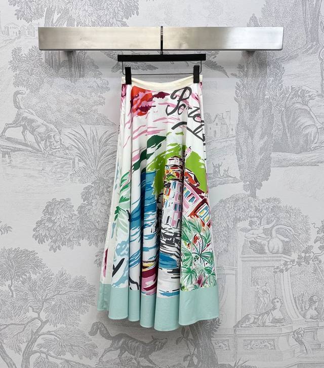 Dio*2025 New arrivals City street print skirt Customized Yb imported twill cotto