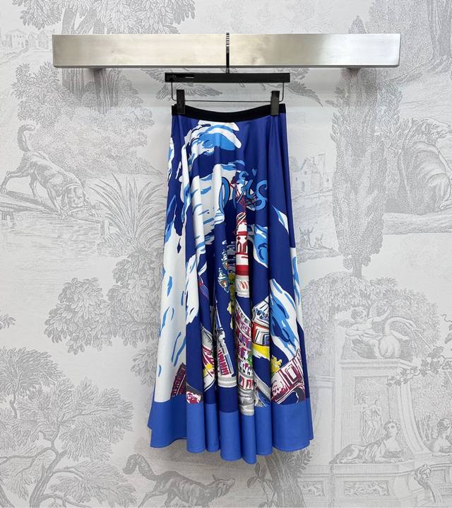 Dio*2025 New arrivals City street print skirt Customized Yb imported twill cotto