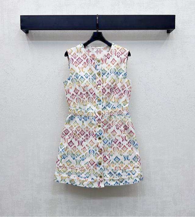 Louis Vuitto*2025 New arrivals Colorful jacquard denim vest dress Customized Yb