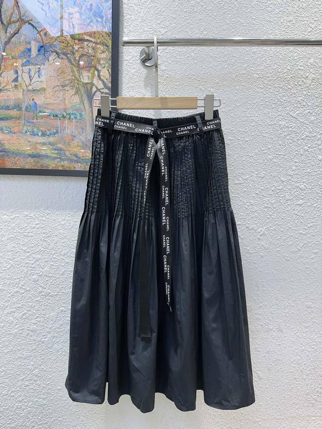Cc Xiaoxiangjia! High version! Heavy waist pleated elastic waist belt decoration