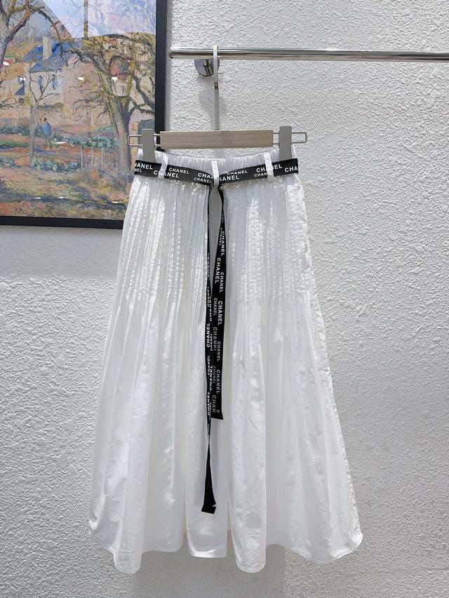Cc Xiaoxiangjia! High version! Heavy waist pleated elastic waist belt decoration