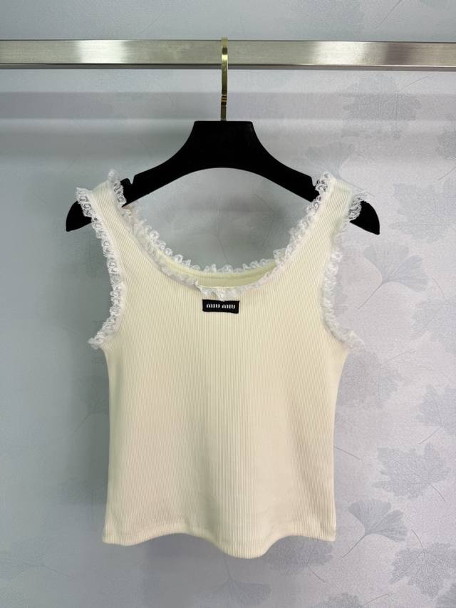 Miu*25Ss Summer new vest lace design is cute and generous, very recognizable, sl
