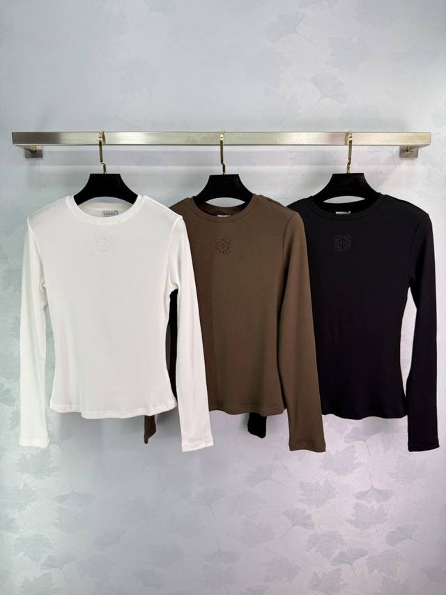 25 Early autumn new Loe applique embroidered logo soft bottoming shirt pure cott