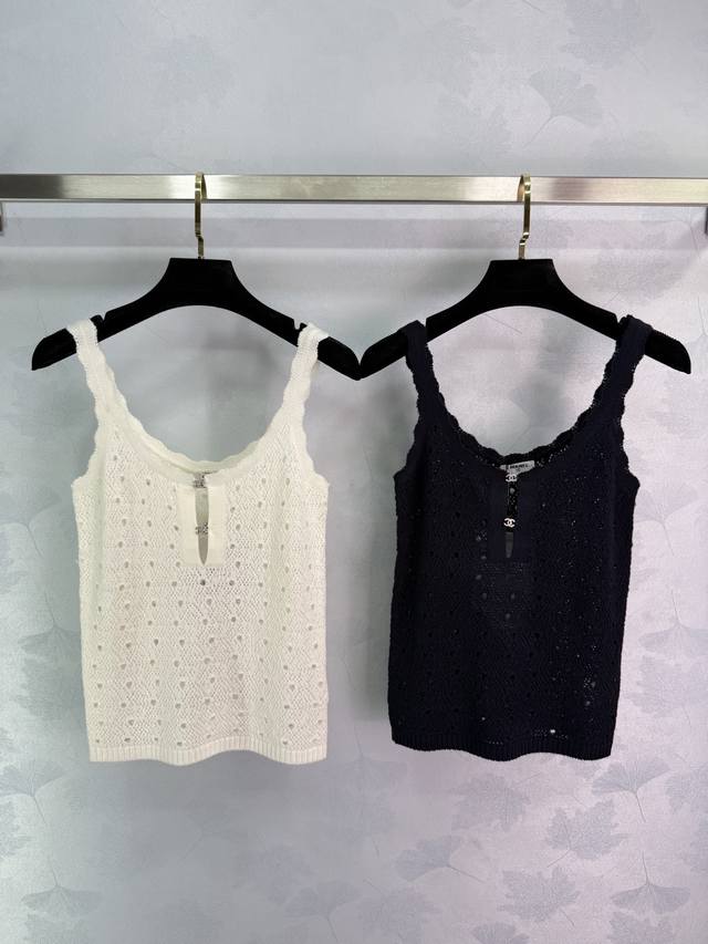 Chane*2025 Spring and Summer new hollow rhinestone knitted vest custom Yb wool y