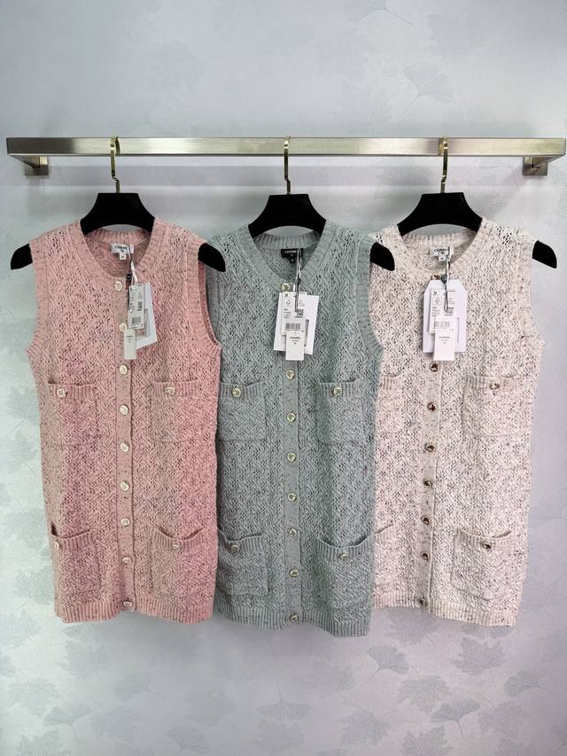 Chane*2025 New arrivals Knitted open-front vest dress Customized Yb cashmere yar