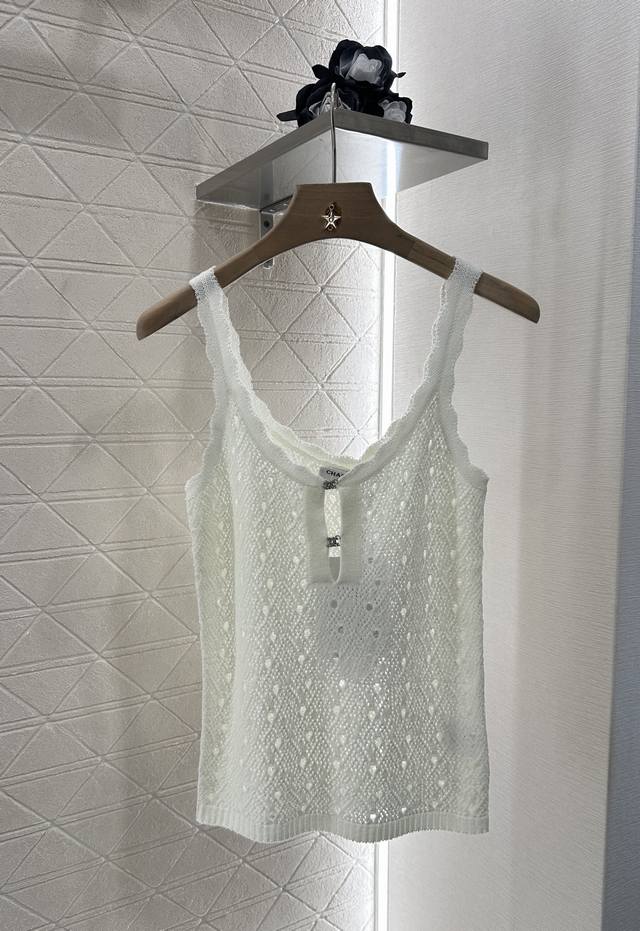 Chane*2025 New arrivals Hollow diamond knitted vest Customized Yb wool yarn wove