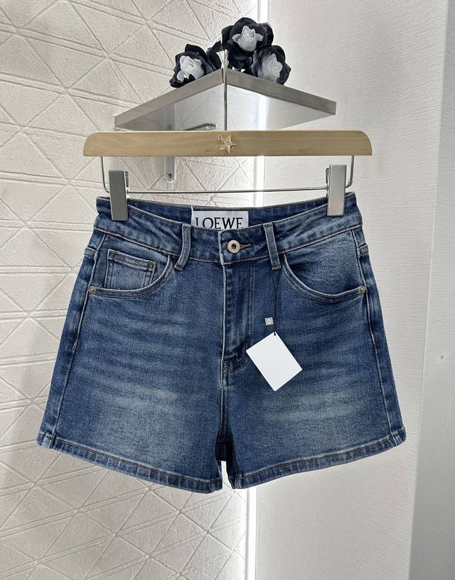 Loew*2025 New arrivals High waist denim shorts Customized Yb twill cotton denim