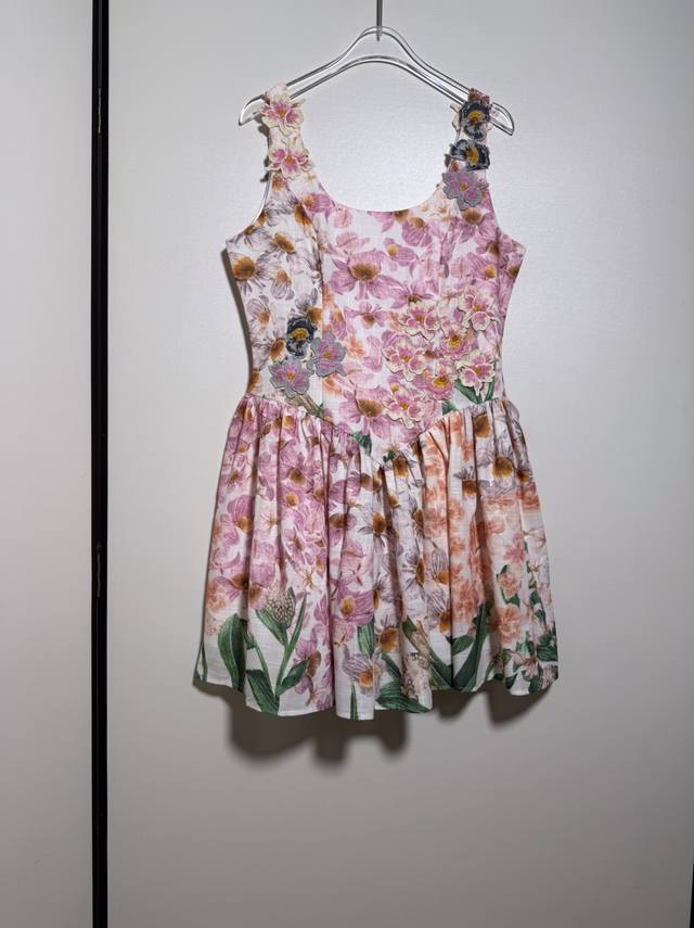 French style new linen sling pink embroidered three-dimensional flower decorati