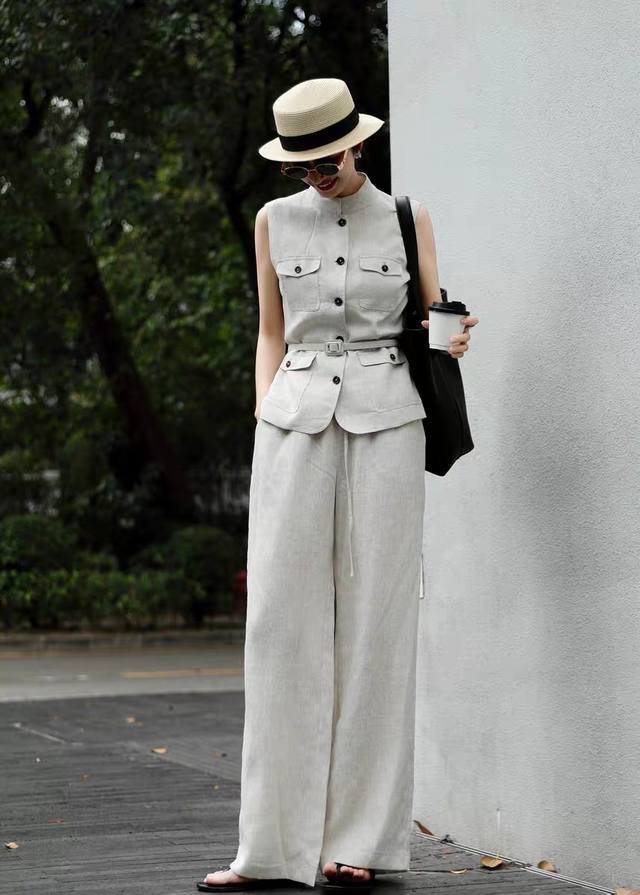 suit old money style high-end temperament capable linen fashion royal sister st