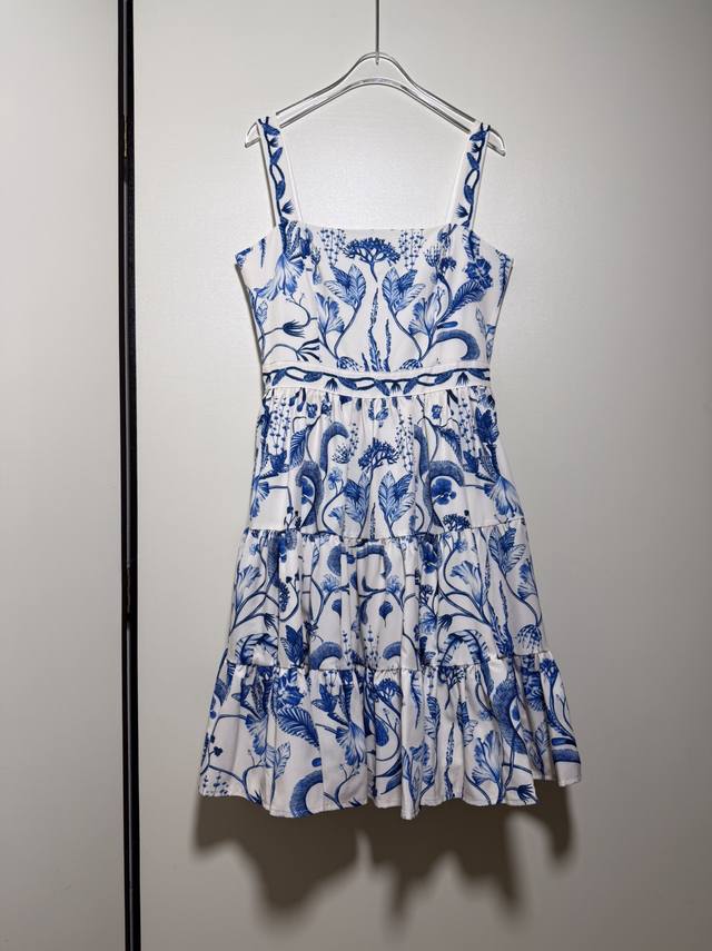 Agua By Agua Bendita new dress blue marine plant print waist strap mini skirt. S