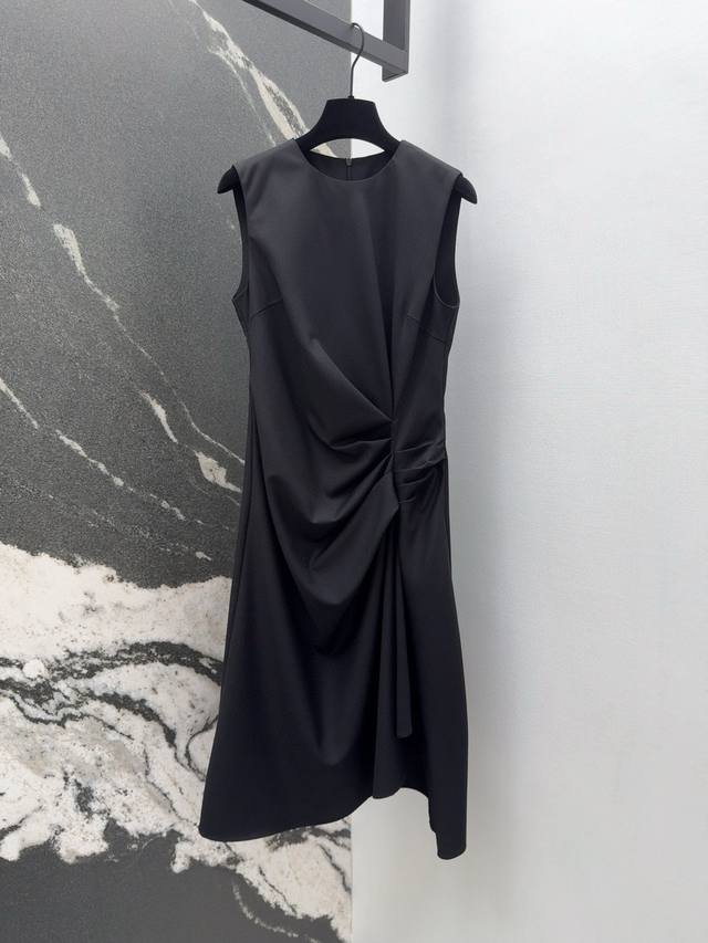 Mcq 25Ss Spring and summer new irregular pleated sleeveless vest dress with plea