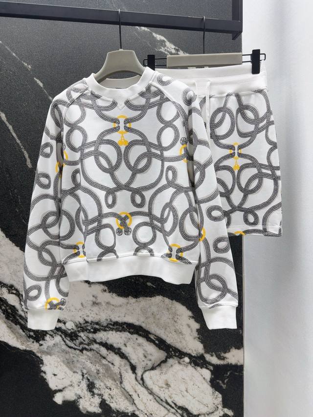 Her 25Ss Spring and summer new products Rope pattern series printed casual suit