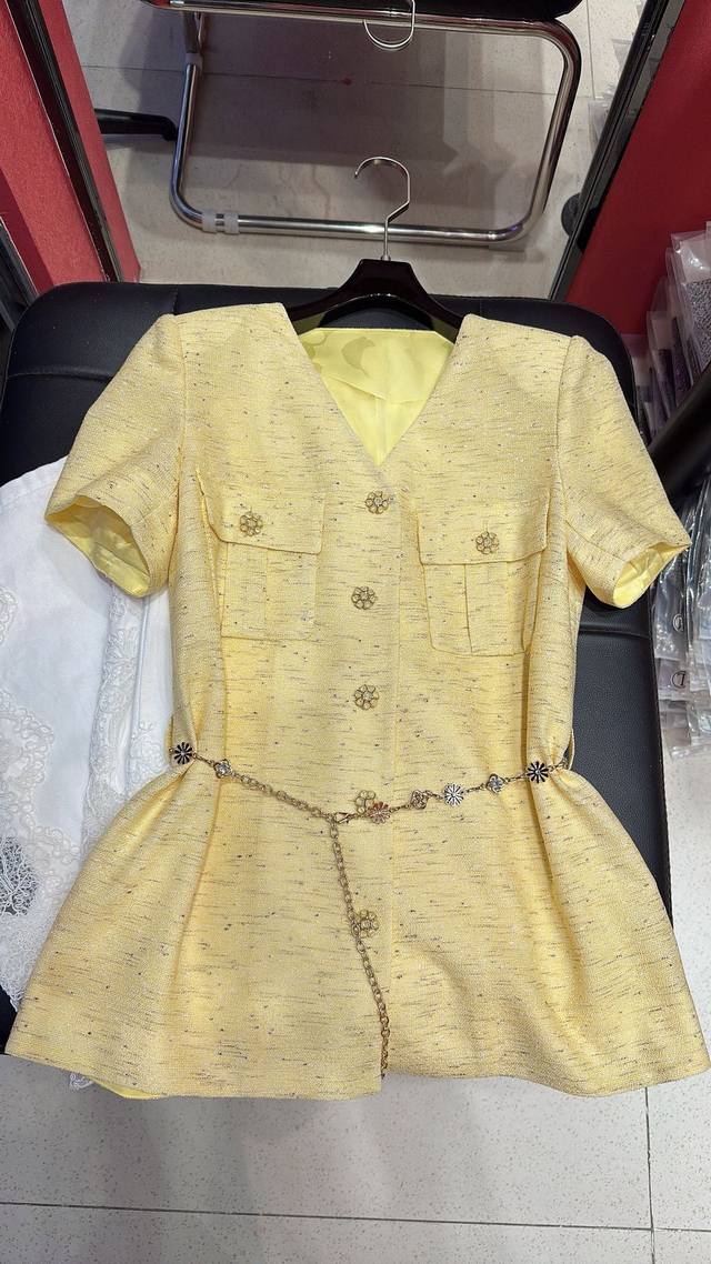 Chane* Popular version of high-end custom fabric mid-length top with custom wais