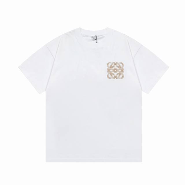 Loewe 2025 new towel embroidered letter logo Unisex short-sleeved T-shirt Custom