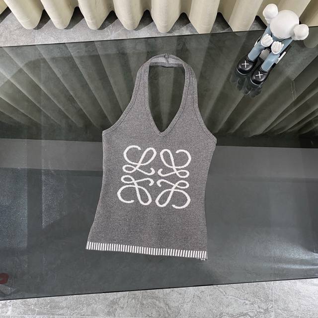Loewe 2025 Spring/Summer new halter neck sleeveless camisole knitted vest New sp