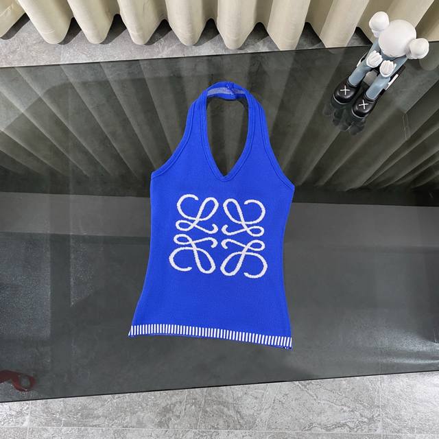 Loewe 2025 Spring/Summer new halter neck sleeveless camisole knitted vest New sp