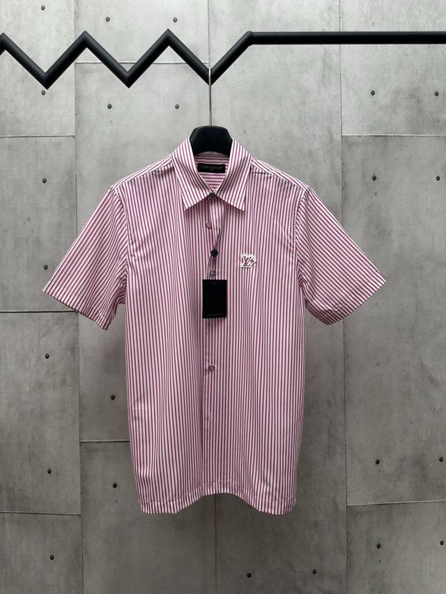 Lv 2025Fw New Fall/Winter Pink and white striped casual shorts All-over Monogram