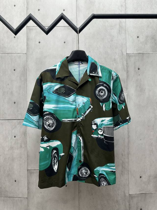 Bur*Erry 2025F Early Autumn New Style Printed Casual Lapel Short Sleeve Shirt Al