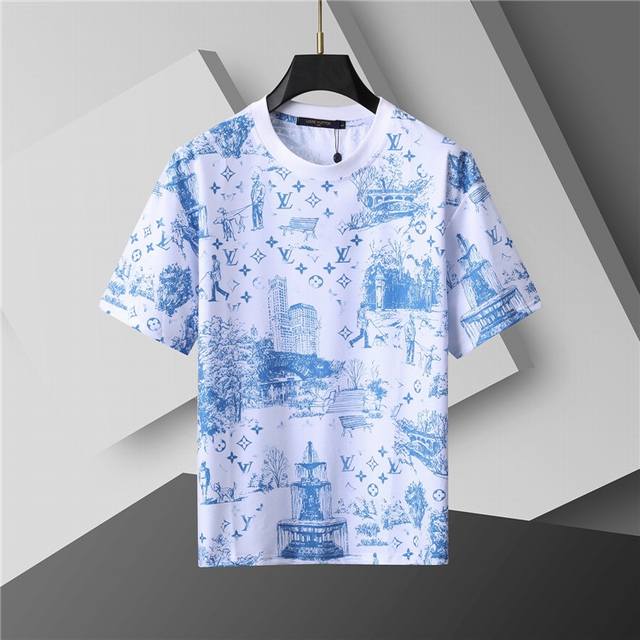 2025 Spring and Summer New T-shirt. Men's round neck classic Logo T-shirt uses i