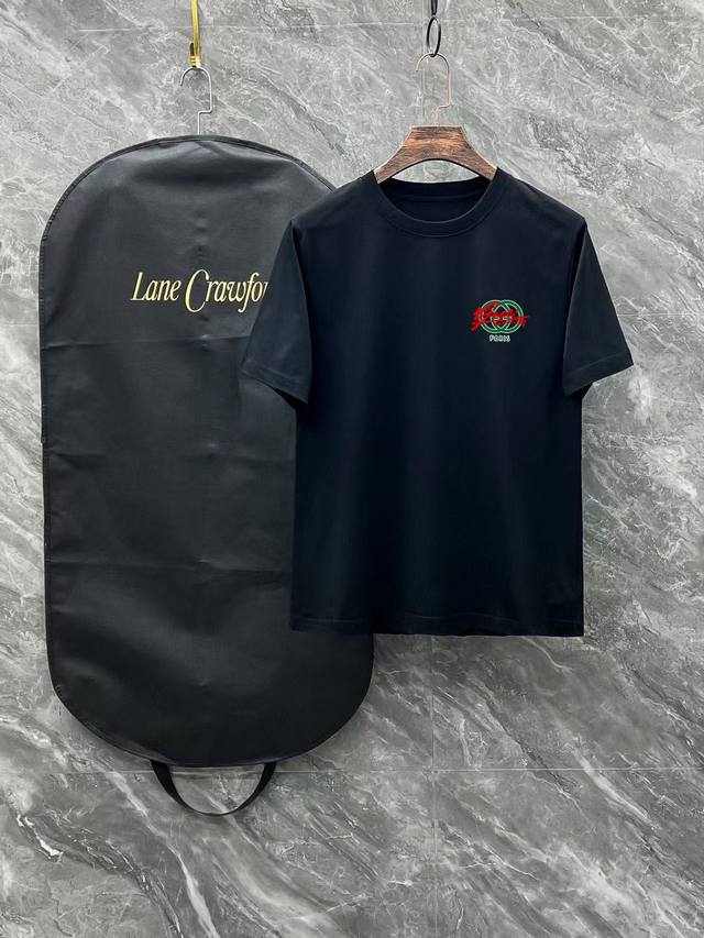 Gucci# 2025 Spring and Summer New Counter Latest Short-sleeved Round Neck T-shir