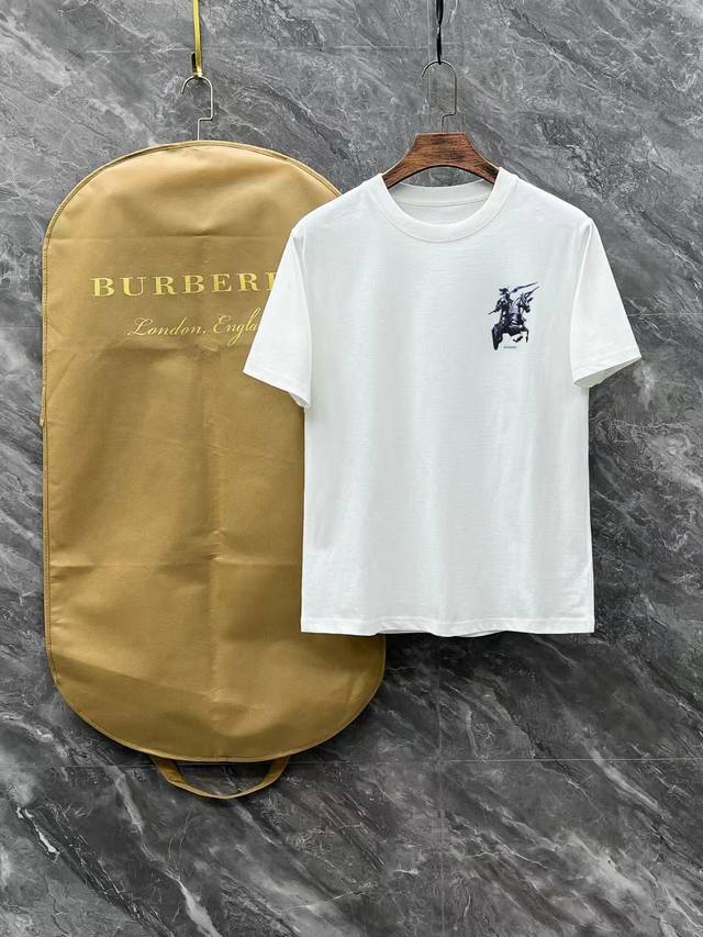 BURBERRY# 2025 Spring and Summer New Release, the latest short-sleeved round nec