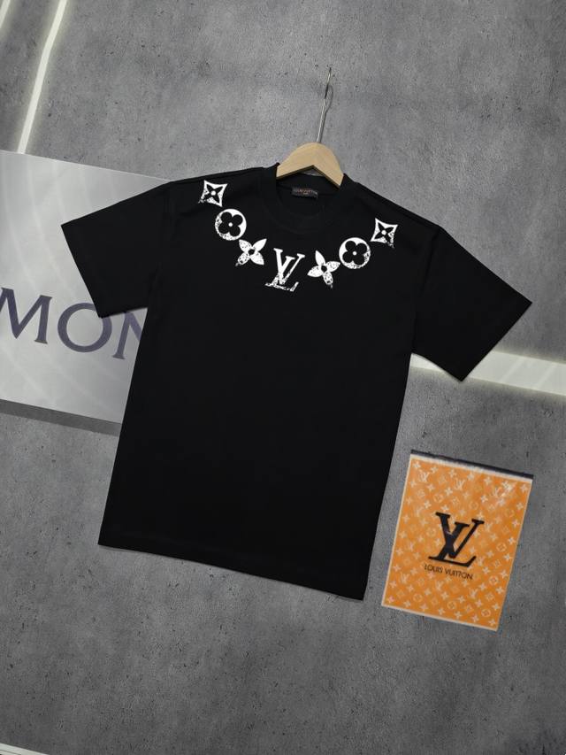 Real shot of Nfc chip sensor Louis Vuitton short-sleeved T-shirt Lv donkey bran