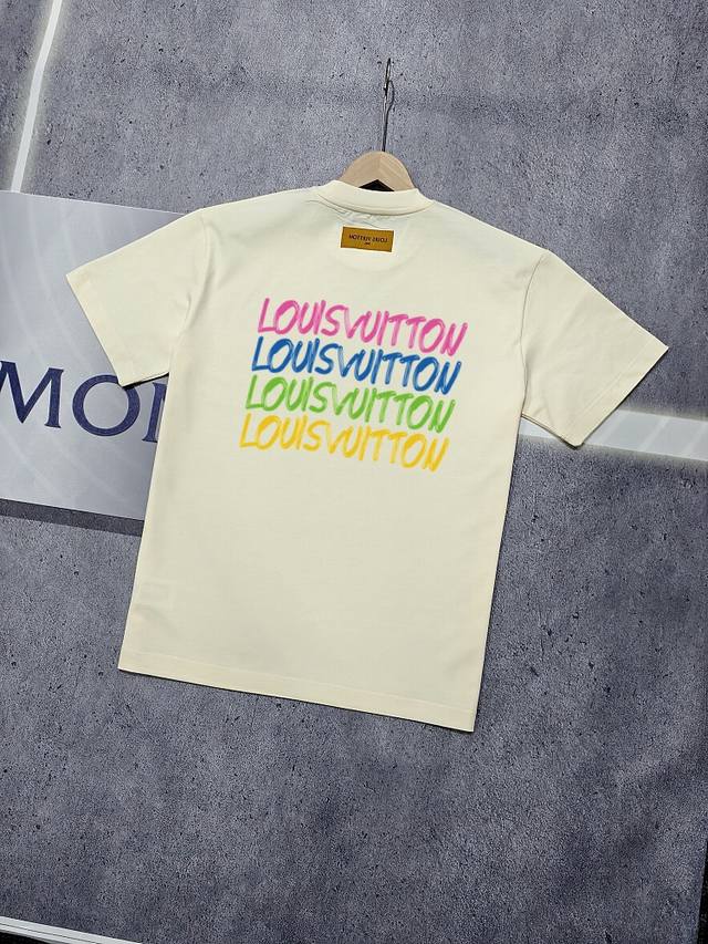 Real shot of Nfc chip sensor Louis Vuitton short-sleeved T-shirt Lv donkey brand