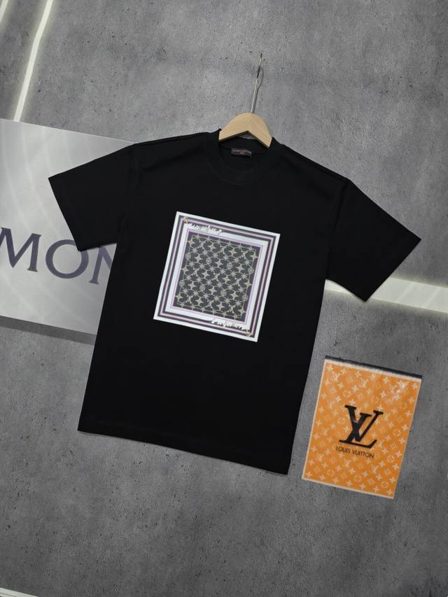 Real shot of Nfc chip sensor Louis Vuitton short-sleeved T-shirt Lv square Logo