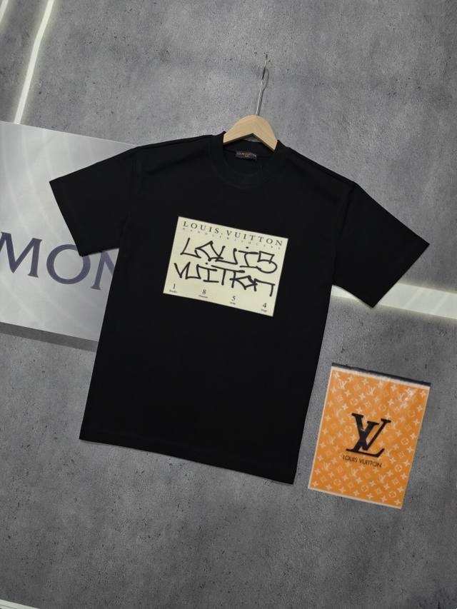 Real shot of Nfc chip sensor Louis Vuitton short-sleeved T-shirt Lv 1854 letter