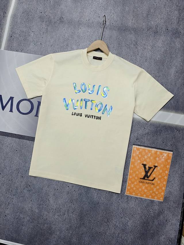 Real shot of Nfc chip sensor Louis Vuitton short-sleeved T-shirt Lv front and ba