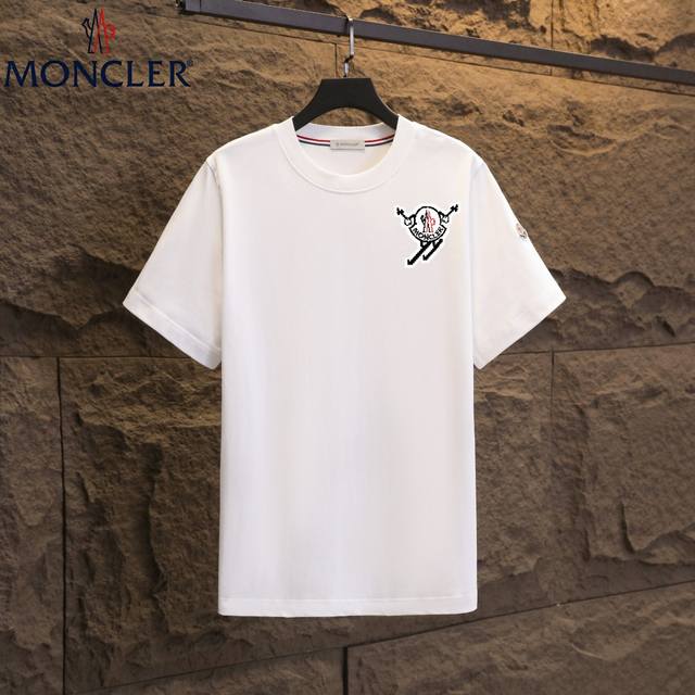 Real shot of Nfc chip induction Moncler short-sleeved T-shirt 2025 counter simul