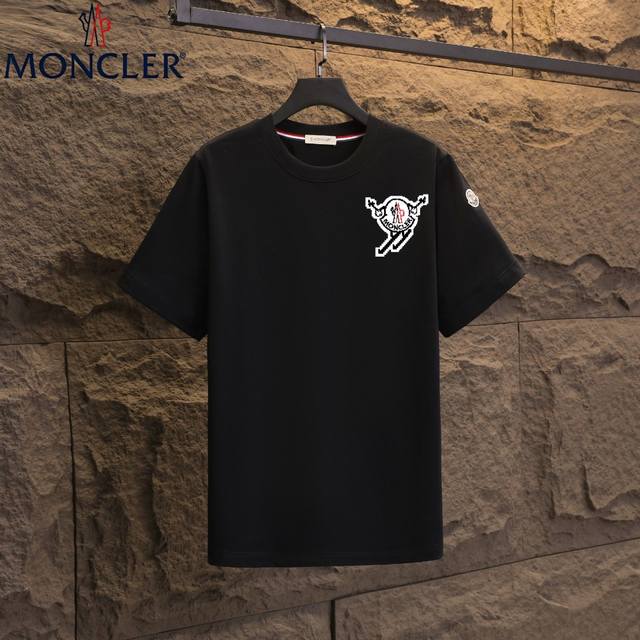 Real shot of Nfc chip induction Moncler short-sleeved T-shirt 2025 counter simul