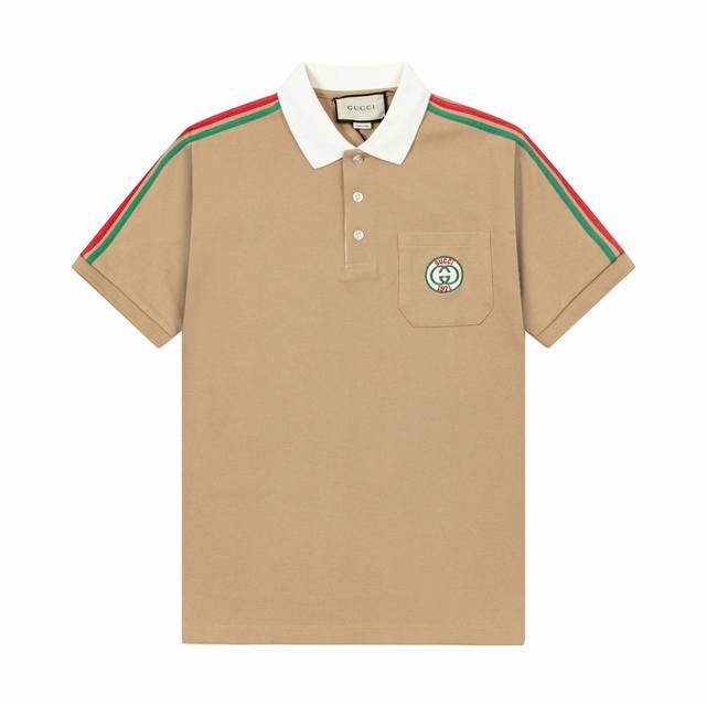 Brand: Gucci Fabric: pure cotton mercerized pique Weight: 260 Color: apricot wh