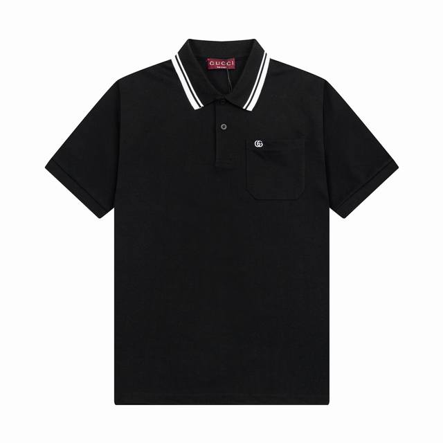 Brand: Gucci Fabric: Pure cotton, mercerized pique Weight: 260 Color: Black Size