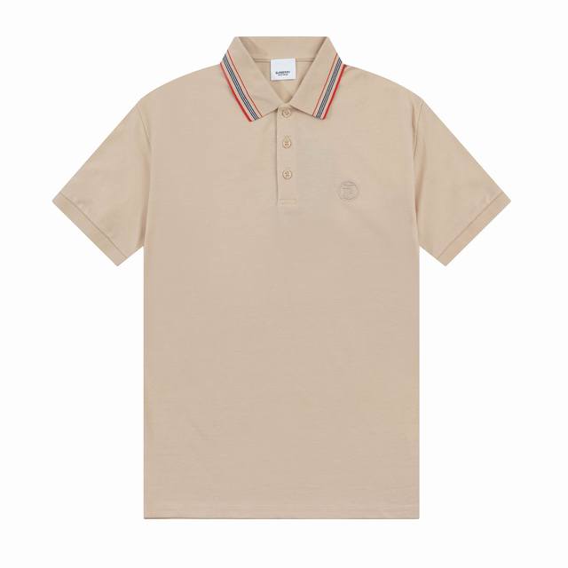 Brand new weight 270g Bur Spring and Summer Lapel Polo Shirt New Rainbow Collar