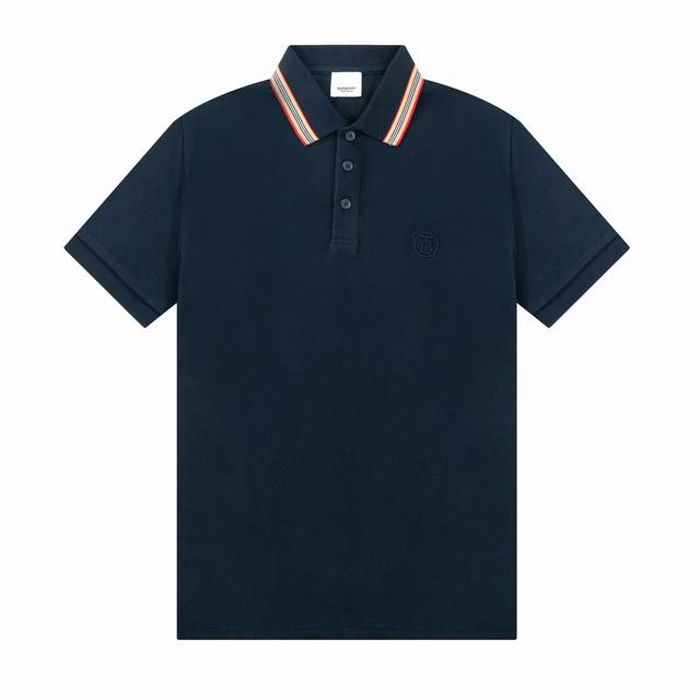 Brand new weight 270g Bur Spring and Summer Lapel Polo Shirt New Rainbow Collar
