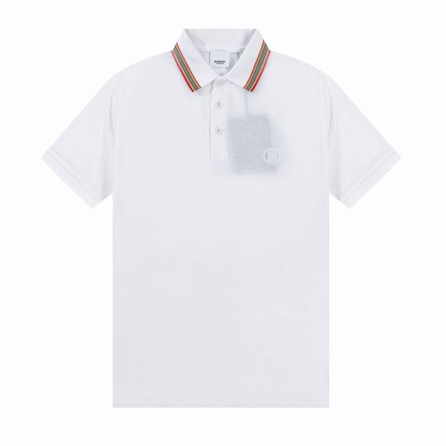 Brand new weight 270g Bur Spring and Summer Lapel Polo Shirt New Rainbow Collar