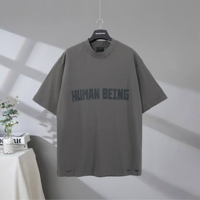 B205# Top quality in the market Balenciaga 2025Ss Humanbeing letter print worn a