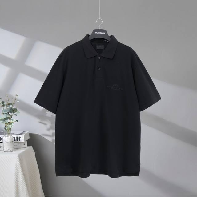 B193# Top quality in the market Balenciaga 2025Ss Bb small label lapel Polo shir