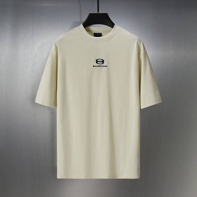 F021# Summer new classic 8B double ring embroidery short-sleeved T-shirt for men