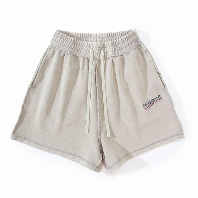 12# Reverse car reverse wear classic cola embroidery washed distressed shorts be