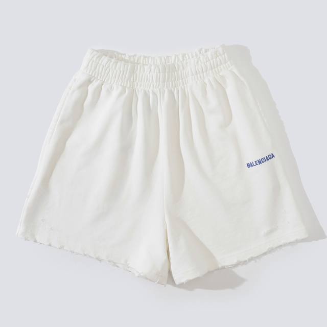031# English letters embroidered distressed distressed shorts beach pants sports