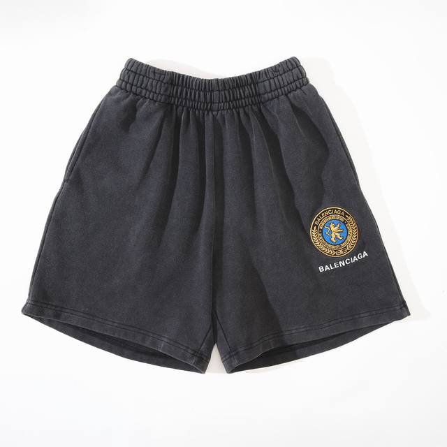 D023# Lion olive branch embroidery fried color distressed shorts beach pants swe